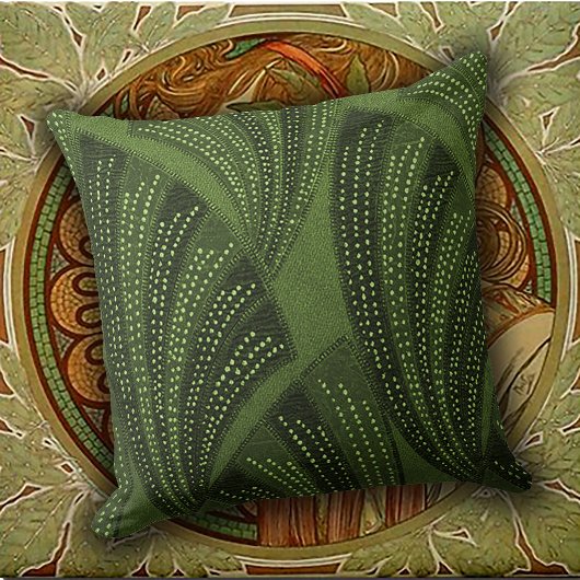 Curved Fan Rich Green Luxury クッション