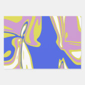 Curved Flowing Lines in a Layered Abstract Pattern ラッピングペーパーシート (正面)