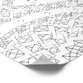 Curved Path Geometric Pattern Coloring Page Art ポスター (角)