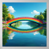 Curved Rainbow Bridge Reflection ポスター (正面)