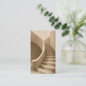 Curved Staircase Minimalist Beige Business Card 名刺 (スタンド正面)