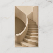 Curved Staircase Minimalist Beige Business Card 名刺 (正面)