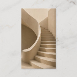 Curved Staircase Minimalist Beige Business Card 名刺