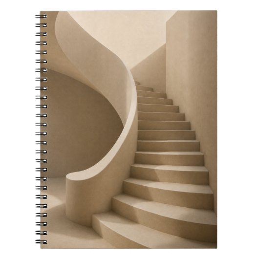 Curved Staircase Minimalist Beige Notebook ノートブック (正面)