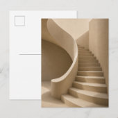 Curved Staircase Minimalist Beige Postcard ポストカード (正面/裏面)