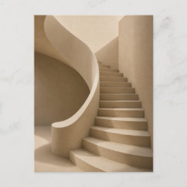 Curved Staircase Minimalist Beige Postcard ポストカード