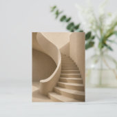 Curved Staircase Minimalist Beige Postcard ポストカード (スタンド正面)