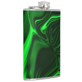 Curves and folds green nickeled on dark background フラスク (右)