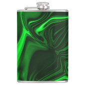 Curves and folds green nickeled on dark background フラスク (正面)