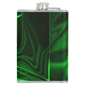 Curves and folds green nickeled on dark background フラスク (裏面)
