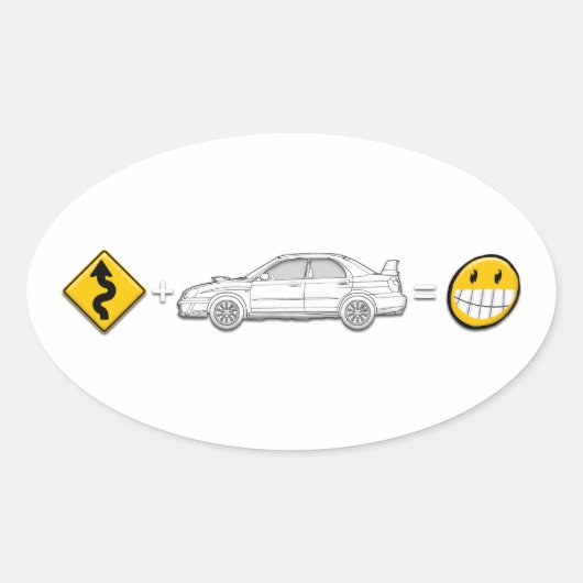 Curves, Subaru, equalsおもしろいシール 楕円形シール (正面)