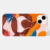 Curvy Black Woman, Beach Vacation Ready Case-Mate iPhoneケース (裏面 (横))