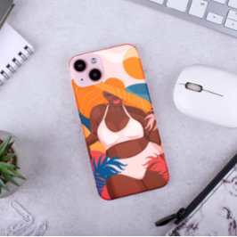 Curvy Black Woman, Beach Vacation Ready Case-Mate iPhone 14ケース