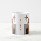 Curvy Black Woman, Housplants, Orange & Gray, Co コーヒーマグカップ (中央)