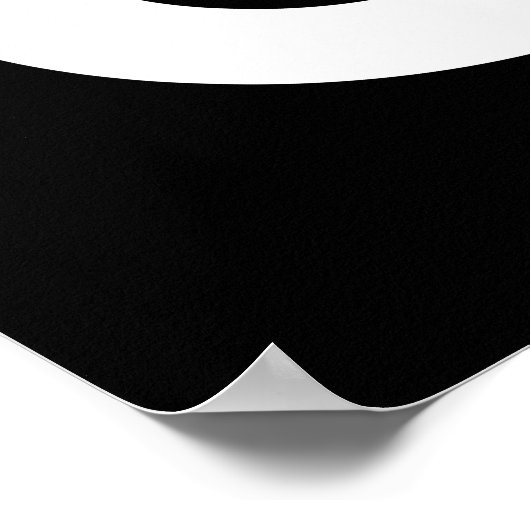 Curvy Line - White on Black ポスター (角)