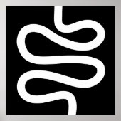 Curvy Line - White on Black ポスター (正面)