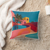 Curvy Post-Modern Memphis Pattern | Soft Geometric クッション (ブランケット)