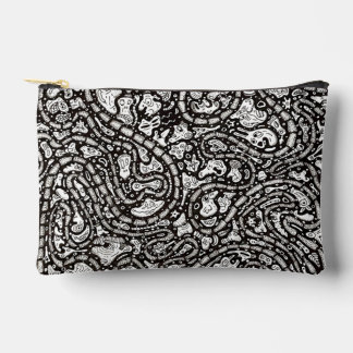 Curvy Twisty Cartoon Weird Faces Design アクセサリーポーチ