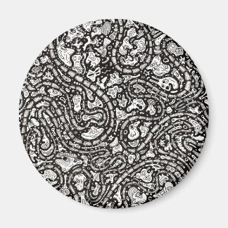 Curvy Twisty Cartoon Weird Faces Design マグネット