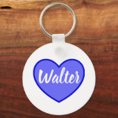 Curvy Walter Name In Blue Loveハート、 キーホルダー (正面)