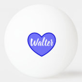 Curvy Walter Name In Blue Loveハート、 卓球ボール (正面)