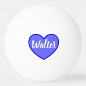 Curvy Walter Name In Blue Loveハート、 卓球ボール (裏面)
