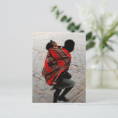 Cusco、ペルー、母および子供 ポストカード (スタンド正面)