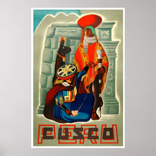 Cusco Art Peru Travel Poster Print ポスター (正面)