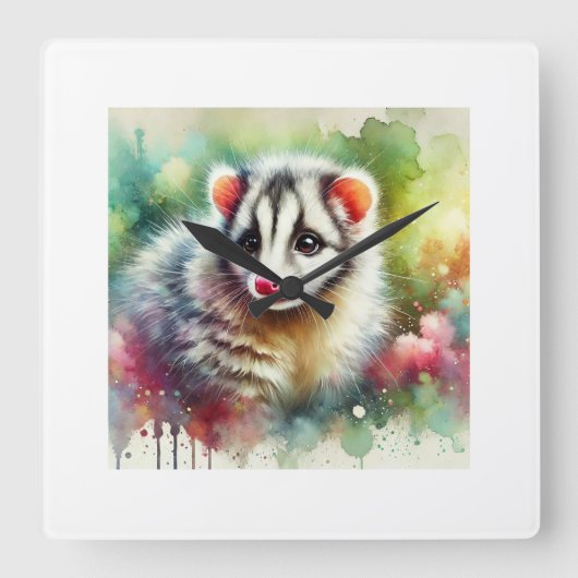 Cuscus Serenity 230824AREF134 - Watercolor スクエア壁時計 (正面)