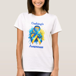 Cushing's Awareness Yellow and Blue Ribbon Tシャツ