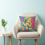 cushion, interior decoration. angel, 天使 クッション<br><div class="desc">A charming vintage cherub with a modern twist! This eye-catching pop art pillow features a classic angel illustration set against a vibrant splash of electric blue, hot pink, and yellow. With its delicate wings and sweet expression, this design combines nostalgia and bold contemporary flair. Perfect for art lovers, creative interiors,...</div>