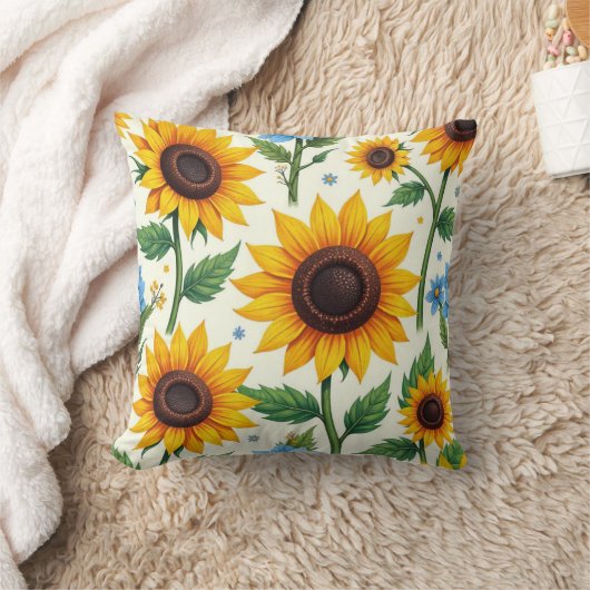 Cushion of Sunflowers クッション (ブランケット)