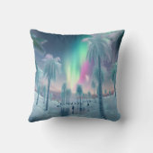 Cushion with Northern Lights and Palm Trees - Drea クッション (裏面)