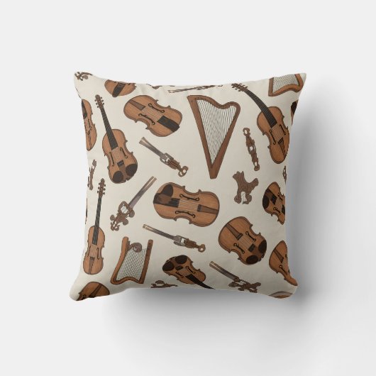 Cushion with string instrument pattern クッション (裏面)