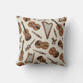 Cushion with string instrument pattern クッション (正面)