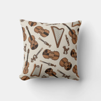 Cushion with string instrument pattern クッション