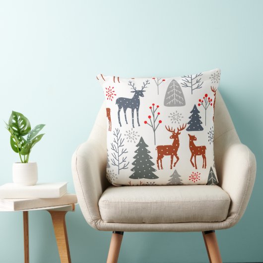 Cushions - Christmas Deer Tree Scandinavian クッション (椅子)