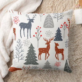 Cushions - Christmas Deer Tree Scandinavian クッション