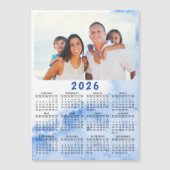 Cusom 2025 Photo Calendar Magnet Blue White海 (正面)