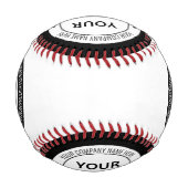 Cusom Companyのロゴと文字野球の選択カラー 野球ボール (裏面)