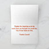 Cusomizableのクールで燃えるようなサッカーのサンキューカード サンキューカード (内部)