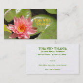 CUST.BUS.CARD, "サーモンピンクの蓮の花と花束 名刺 (正面/裏面)