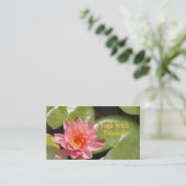 CUST.BUS.CARD, "サーモンピンクの蓮の花と花束 名刺 (スタンド正面)