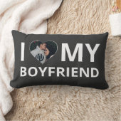 Custemeハート画像I Love My Boyer ランバークッション (ブランケット)