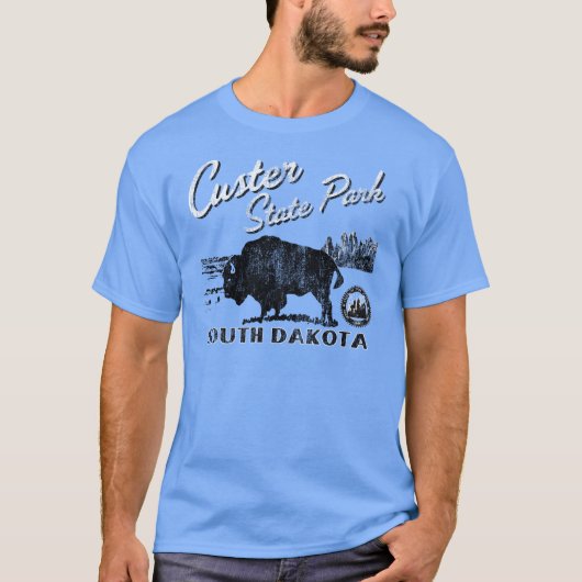 Custerの州立公園のバッファローのTシャツ Tシャツ (正面)