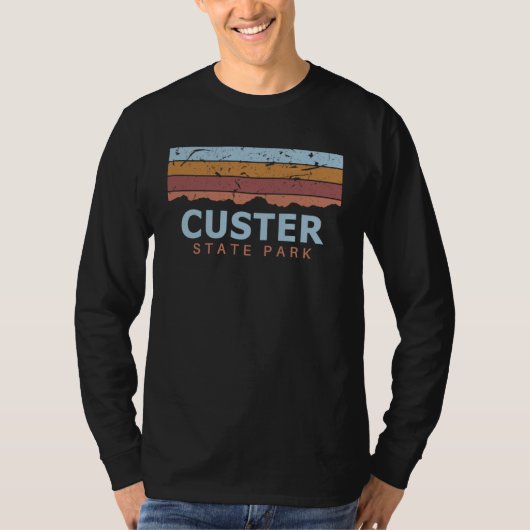 Custer State Park South Dakota Retro Cool Tシャツ (正面)