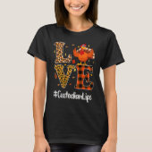 Custodian Life Love Thanksgiving Leopard Turkey Au Tシャツ (正面)