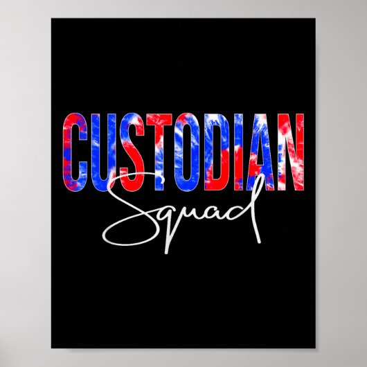 Custodian Squad タイダイ バックトゥスクール 女性 敬意 ポスター (正面)