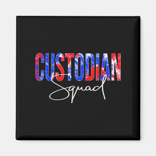 Custodian Squad Tie Dye Back To School Women Appre マグネット (正面)