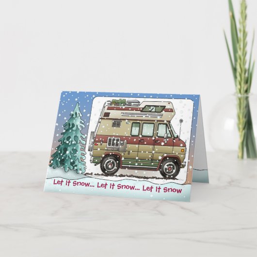 CustomヴァンCamper RV Holiday Cards シーズンカード (正面)